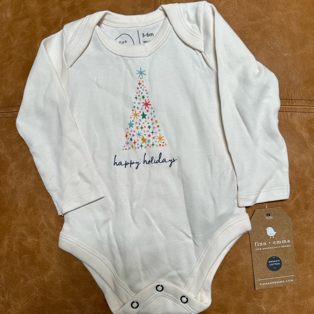 Fin and Emma Happy Holidays onesie